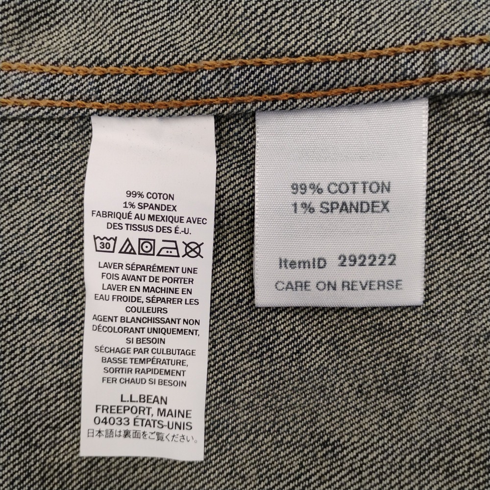 L.L.Bean 1912 Jean Jacket Misses Regular Rinsed Denim XS Made in Mexico - Picture 4 of 8